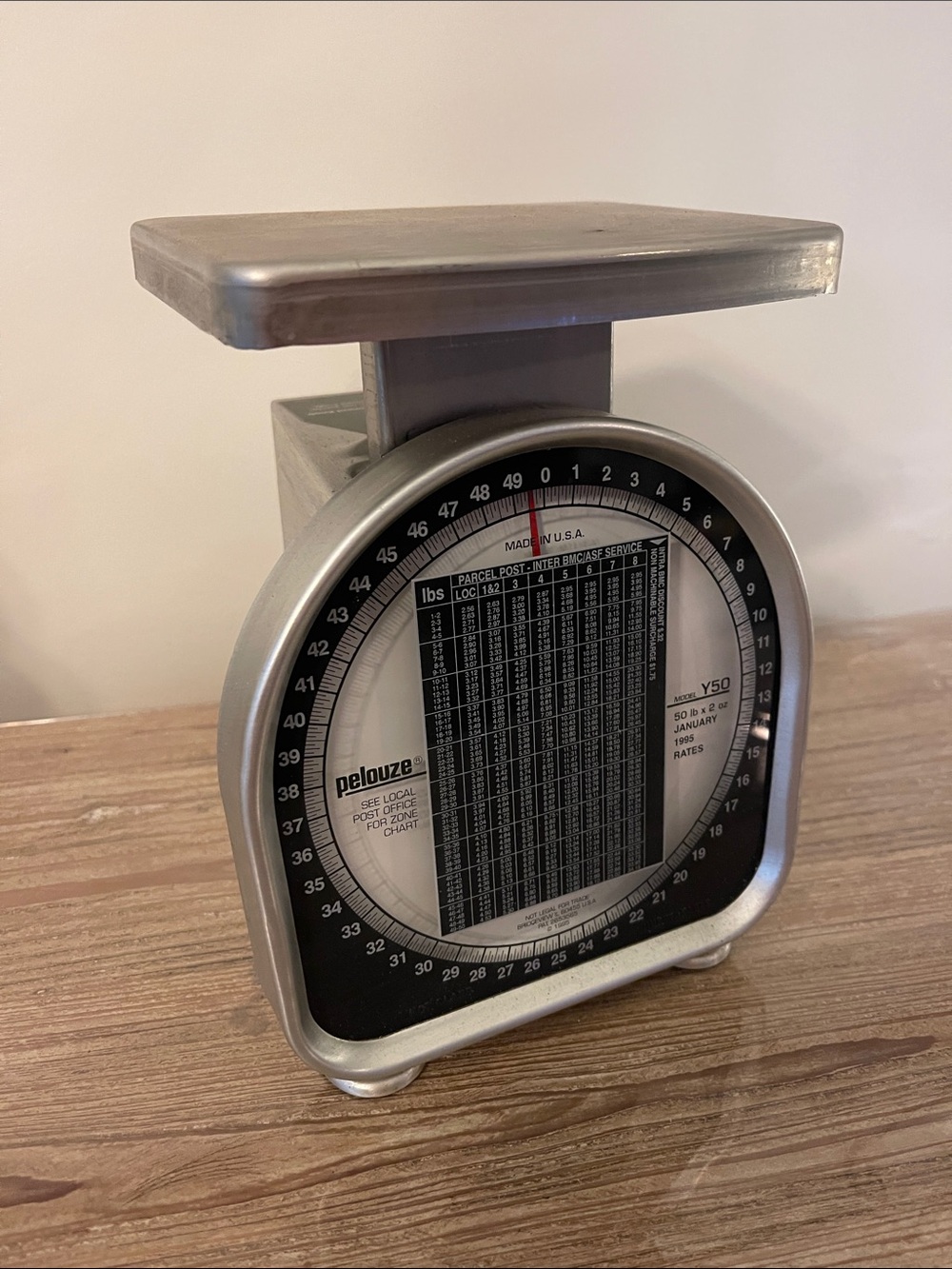 Vintage Pelouze Silver Postal Kitchen Scale - Compact Metal Design